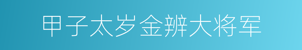 甲子太岁金辨大将军的同义词