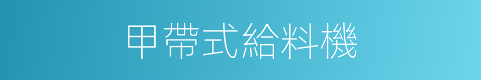 甲帶式給料機的同義詞