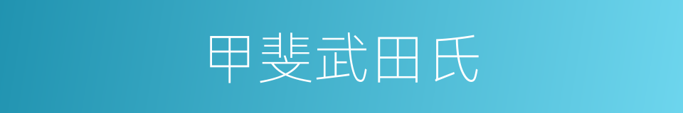 甲斐武田氏的同义词