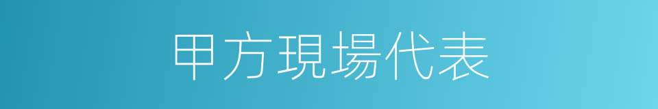 甲方現場代表的同義詞