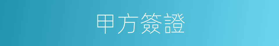 甲方簽證的同義詞