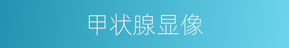 甲状腺显像的同义词