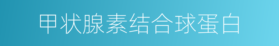 甲状腺素结合球蛋白的同义词