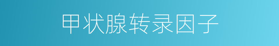 甲状腺转录因子的同义词