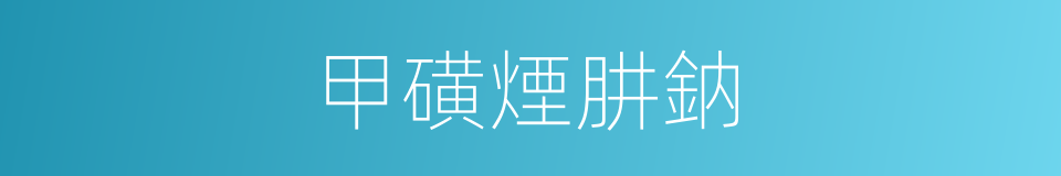 甲磺煙肼鈉的同義詞