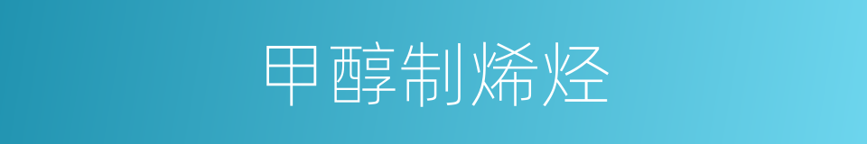 甲醇制烯烃的同义词
