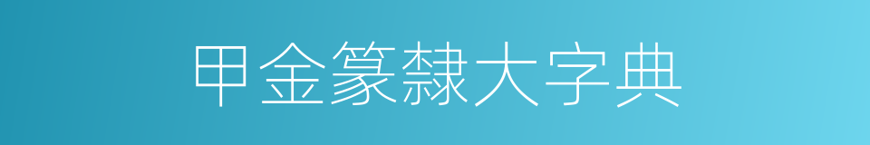 甲金篆隸大字典的同義詞