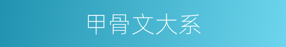 甲骨文大系的同义词
