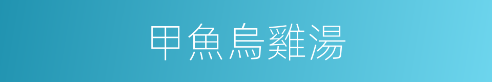 甲魚烏雞湯的同義詞