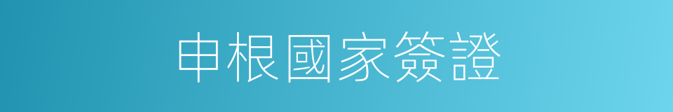 申根國家簽證的同義詞