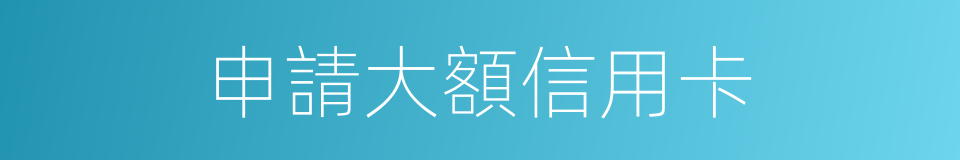 申請大額信用卡的同義詞