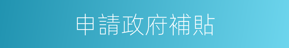申請政府補貼的同義詞