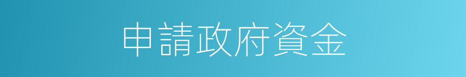 申請政府資金的同義詞