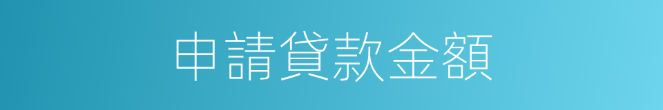 申請貸款金額的同義詞