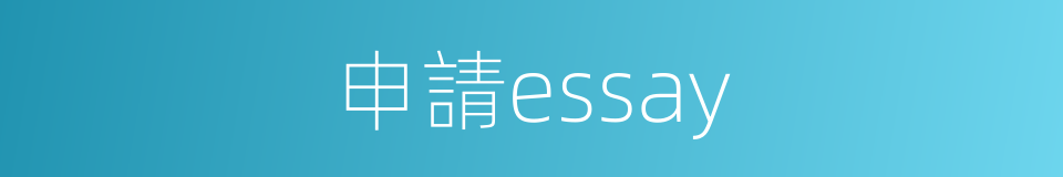 申請essay的同義詞