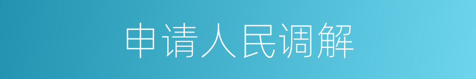申请人民调解的同义词