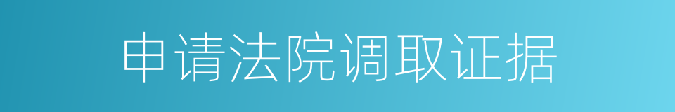 申请法院调取证据的同义词