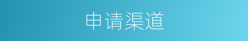 申请渠道的同义词