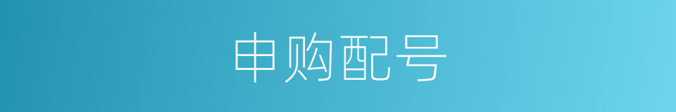 申购配号的同义词