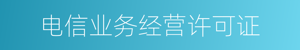 电信业务经营许可证的同义词