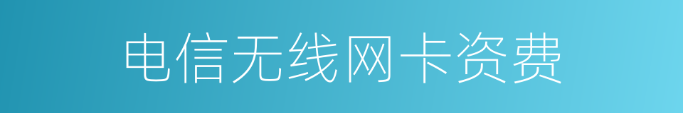 电信无线网卡资费的同义词