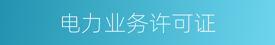 电力业务许可证的同义词