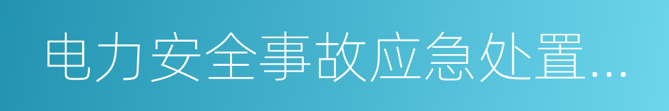 电力安全事故应急处置和调查处理条例的同义词