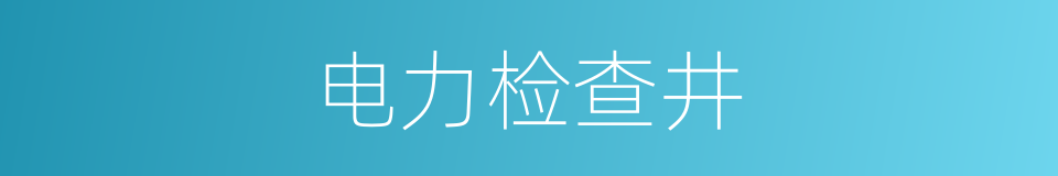 电力检查井的同义词