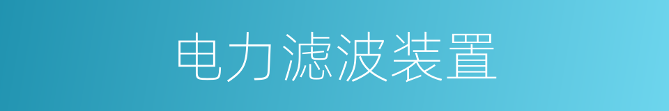 电力滤波装置的同义词