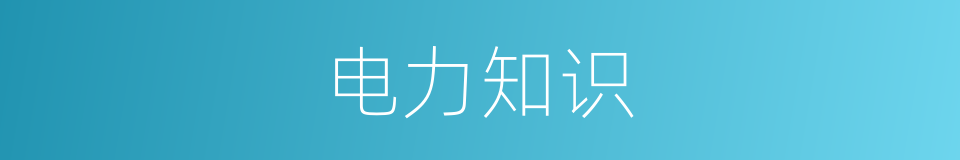 电力知识的同义词