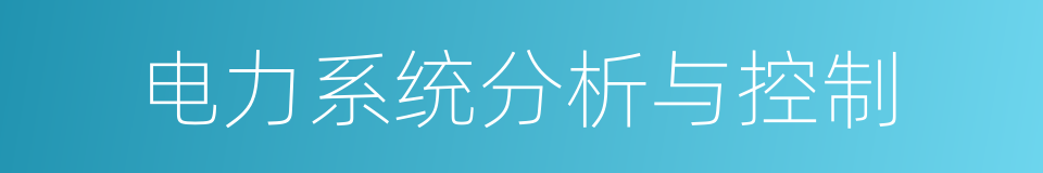 电力系统分析与控制的同义词