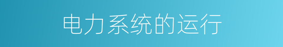 电力系统的运行的同义词
