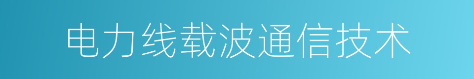 电力线载波通信技术的同义词