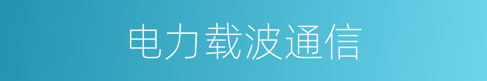 电力载波通信的同义词