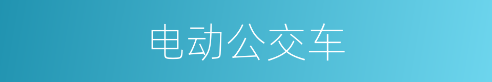 电动公交车的同义词