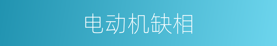 电动机缺相的同义词