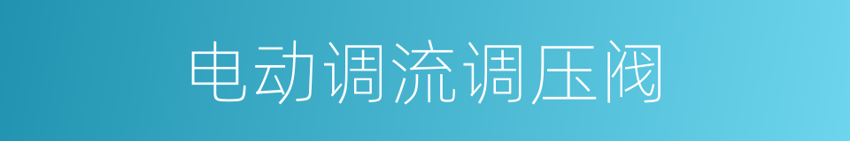 电动调流调压阀的同义词