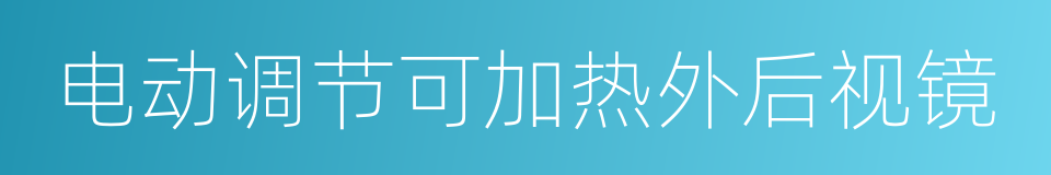 电动调节可加热外后视镜的同义词