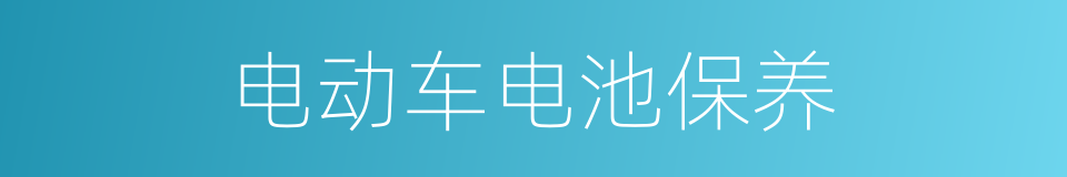 电动车电池保养的同义词