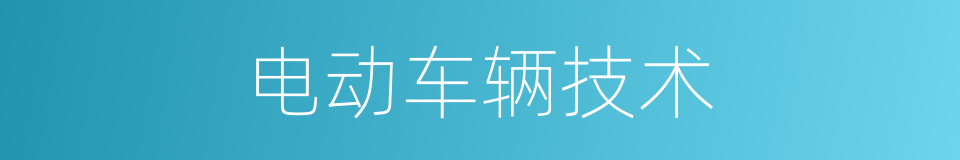 电动车辆技术的同义词