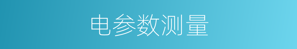 电参数测量的同义词