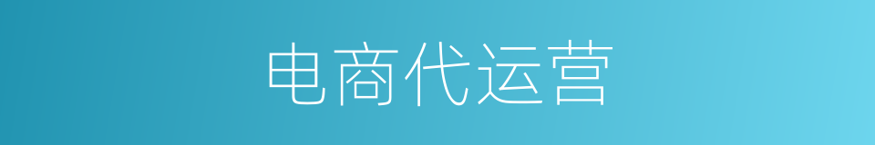 电商代运营的同义词