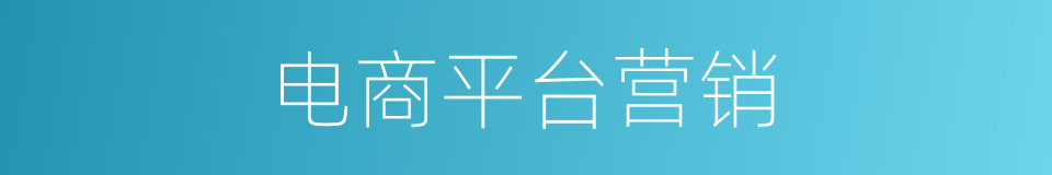 电商平台营销的同义词
