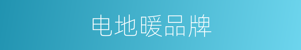 电地暖品牌的同义词