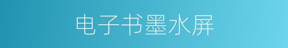 电子书墨水屏的同义词