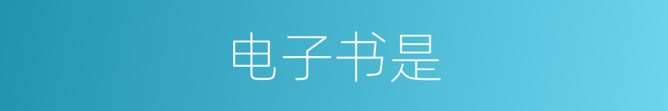 电子书是的意思
