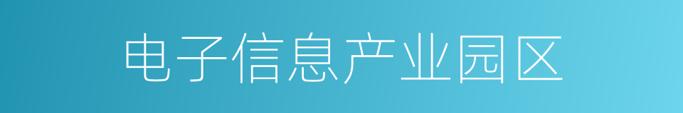 电子信息产业园区的同义词