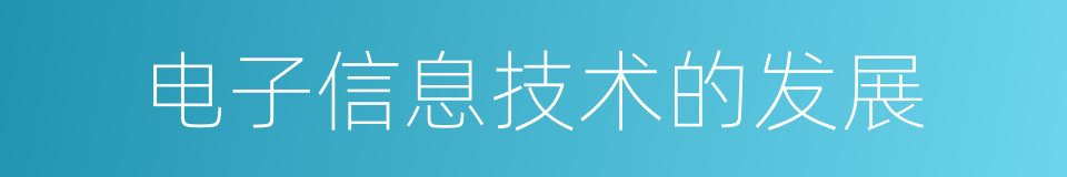 电子信息技术的发展的同义词