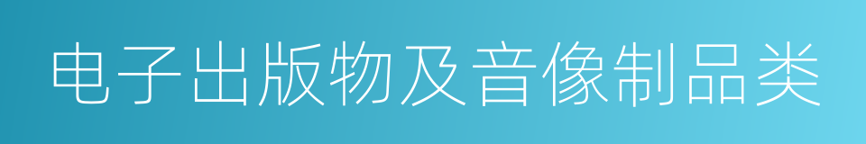 电子出版物及音像制品类的同义词