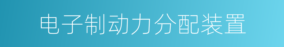 电子制动力分配装置的同义词